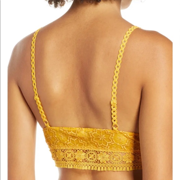 Free People Ella Bralette In Mustard NWT - Picture 5 of 5